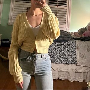 BUTTER YELLOW WILFRED PLUNGE FRONT CARDIGAN